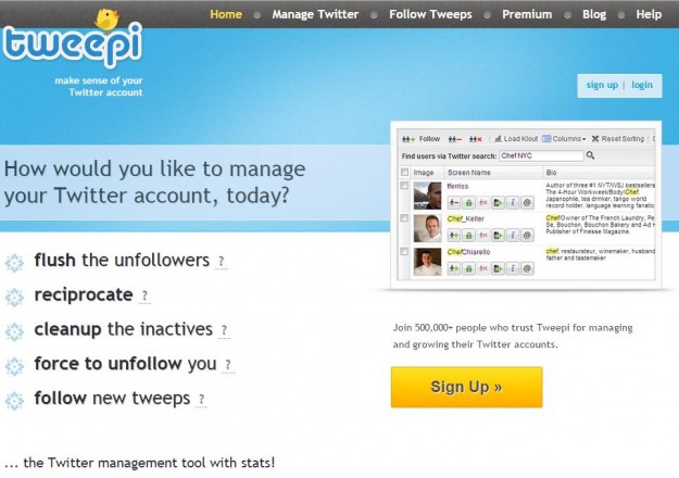 Tweepi Homepage